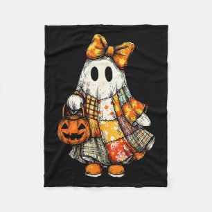 Halloween Boo Ghost Patchwork Quilter Quilting Sew Fleece Blanket