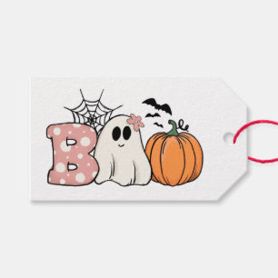 Halloween Boo Ghost Pumpkin Bats Cobweb Gift Tags