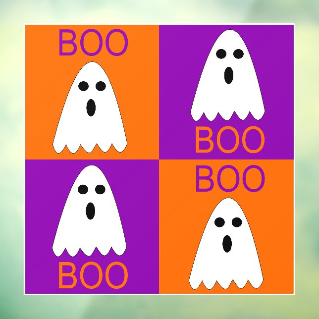 Halloween Boo Ghost Purple and Orange Squares (Sheet 3)