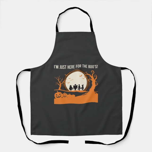 Halloween Boo Ghost Silhouette Apron (Front)