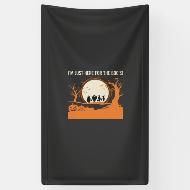 Halloween Boo Ghost Silhouette Banner (Vertical)