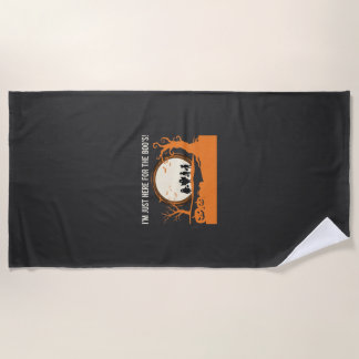 Halloween Boo Ghost Silhouette Beach Towel