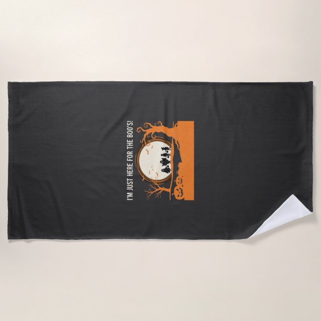 Halloween Boo Ghost Silhouette Beach Towel (Front)