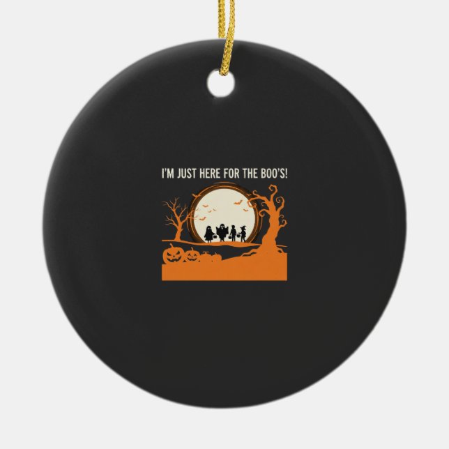 Halloween Boo Ghost Silhouette Ceramic Tree Decoration (Front)
