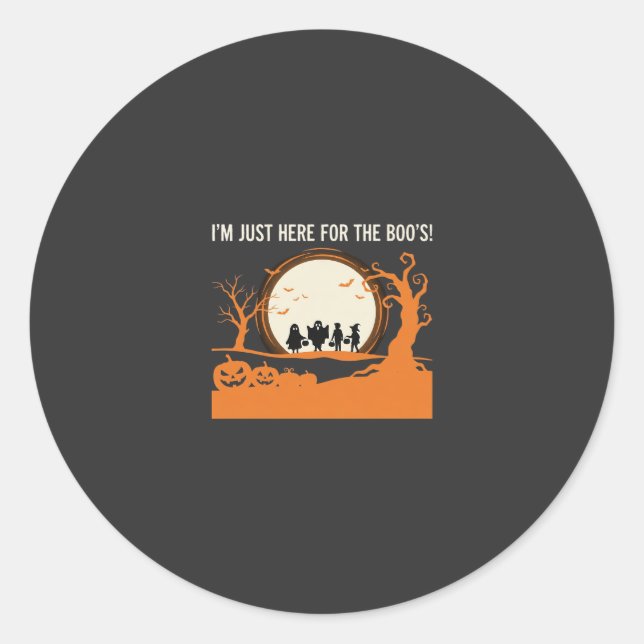 Halloween Boo Ghost Silhouette Classic Round Sticker (Front)