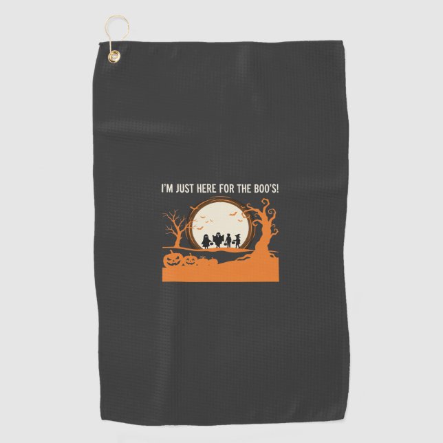 Halloween Boo Ghost Silhouette Golf Towel (Front)