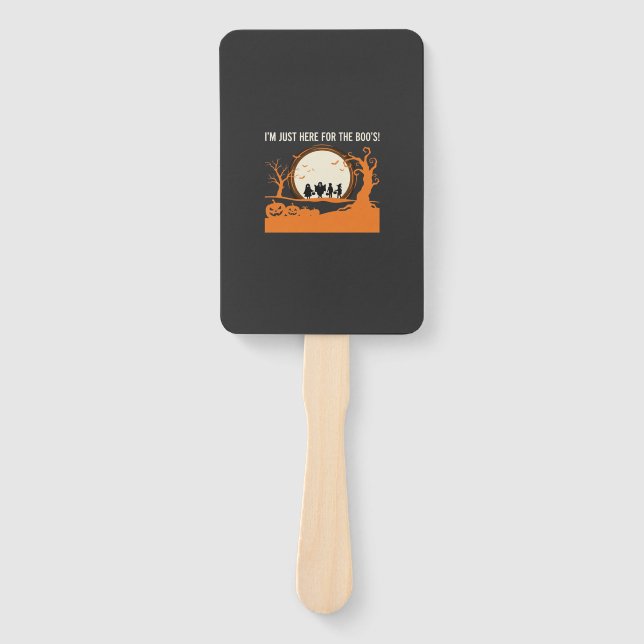 Halloween Boo Ghost Silhouette Hand Fan (Front)