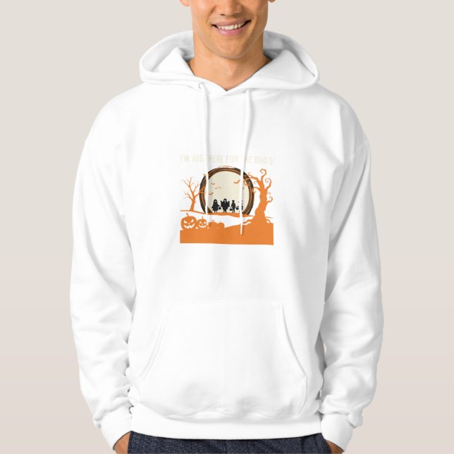 Halloween Boo Ghost Silhouette Hoodie (Front)