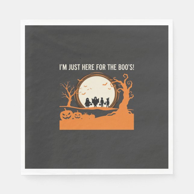 Halloween Boo Ghost Silhouette Napkin (Front)
