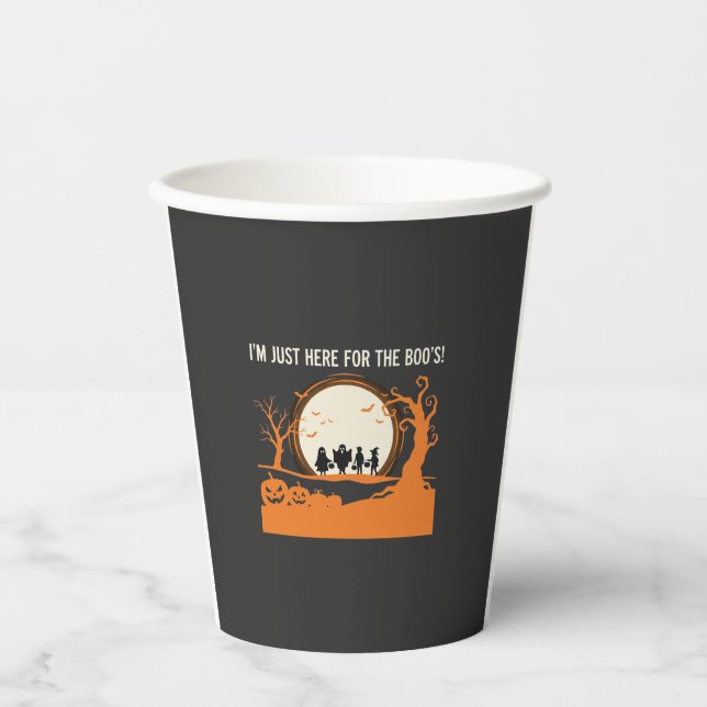 Halloween Boo Ghost Silhouette Paper Cups (Front)