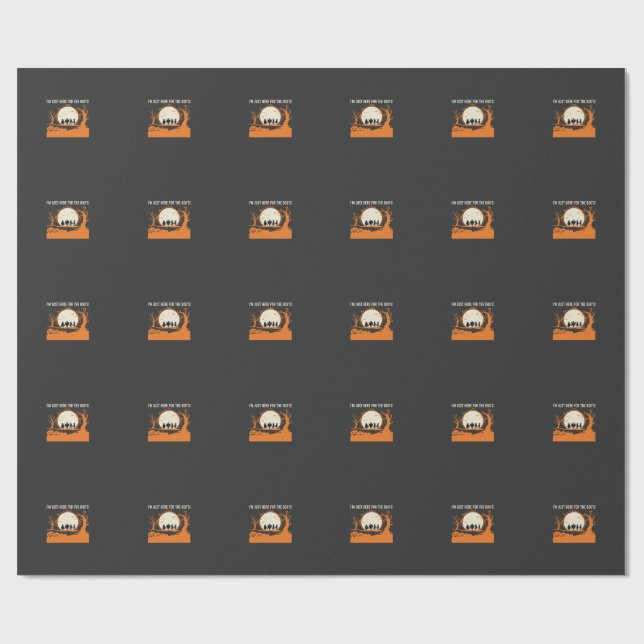 Halloween Boo Ghost Silhouette Wrapping Paper (Flat)
