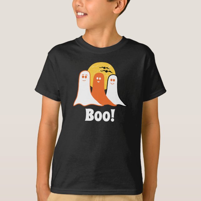 Halloween Boo Ghosts, kids, family T-Shirt (Front)