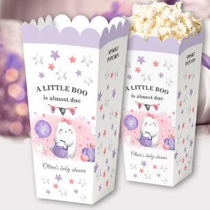 Halloween Boo Girl Baby Shower Purple Pink Popcorn Favour Box