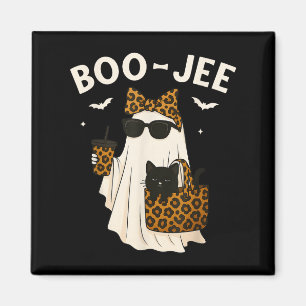 Halloween Boo Jee Cute Leopard Ghost Coffee Boujee Magnet