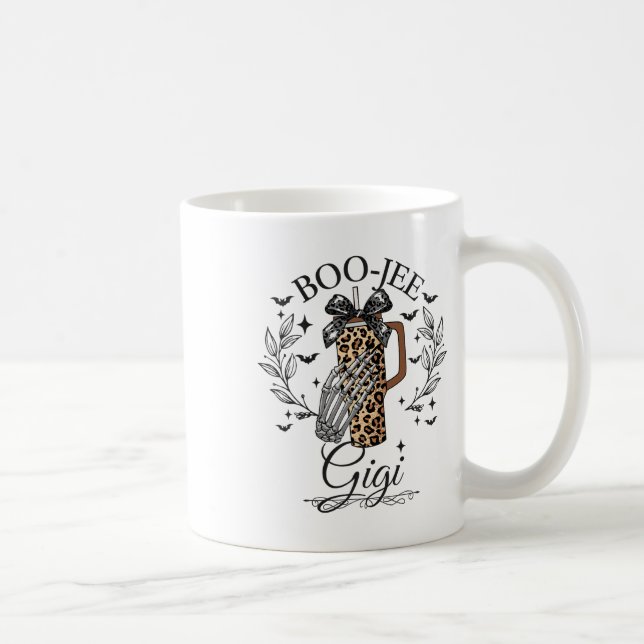 Halloween Boo Jee Gigi Hand Skeleton Funny Spooky  Coffee Mug (Right)