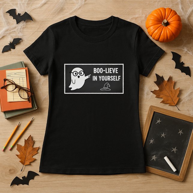 Halloween BOO‑LIEVE in Yourself Teacher-Librarian T-Shirt (Creator Uploaded)