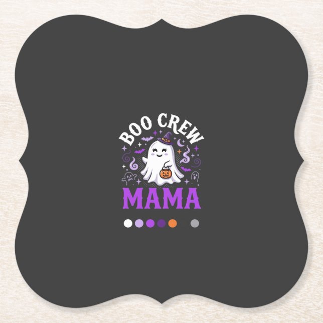 Halloween Boo Mama Magic Paper Coaster (Front)