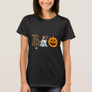 Halloween Boo Outfit For Women Funny Ghost Pumpkin T-Shirt
