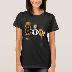 Halloween Boo Owl With Witch Hat Spiders Boys Girl T-Shirt