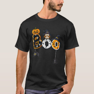 Halloween Boo Owl With Witch Hat Spiders Boys Girl T-Shirt