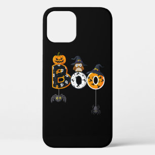 Halloween Boo Owl With Witch Hat Spiders iPhone 12 Case