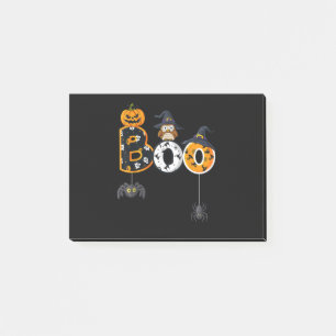 Halloween Boo Owl With Witch Hat Spiders Post-it Notes