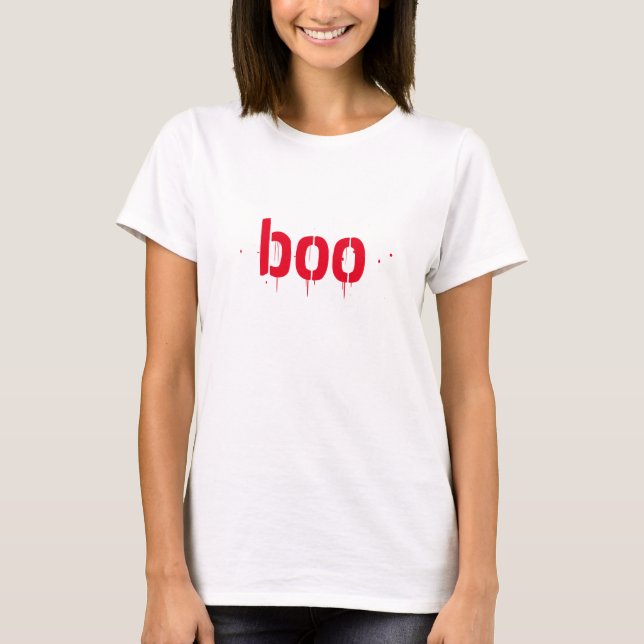 Halloween boo red bloody scary T-Shirt (Front)