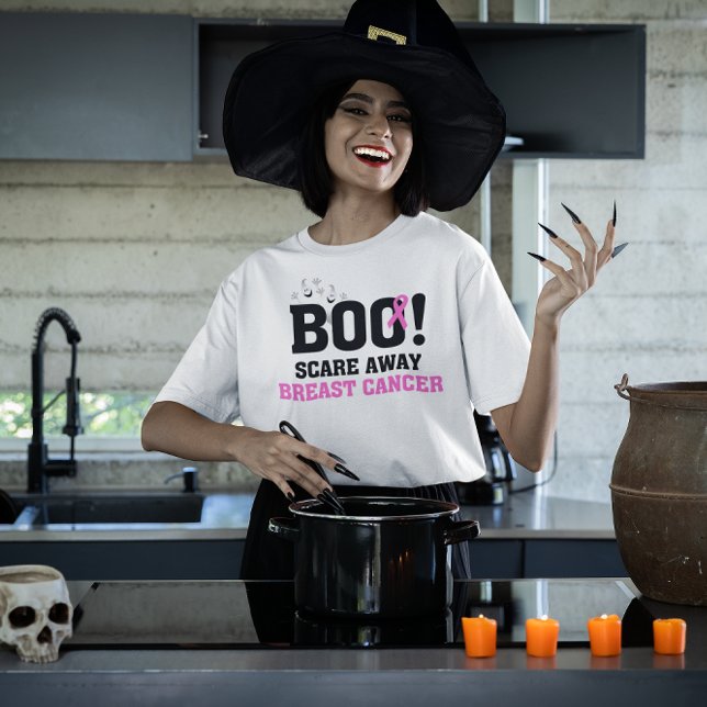 Halloween BOO Scare Away Breast Cancer T-Shirt (Creator Uploaded)