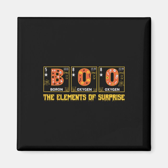 Halloween Boo School Chemistry Nerd Physics Pumpki Magnet (Front)