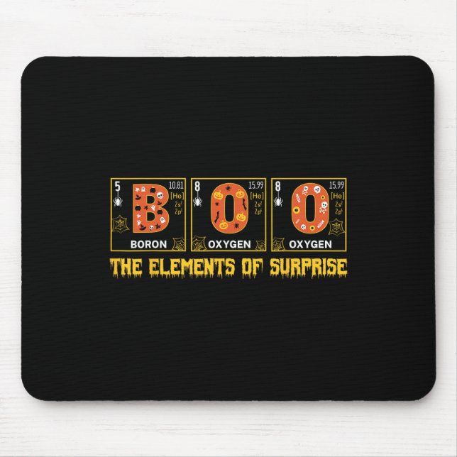 Halloween Boo School Chemistry Nerd Physics Pumpki Mouse Pad (Front)