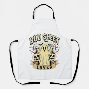Halloween Boo Sheet Lover Ghost Moon Apron