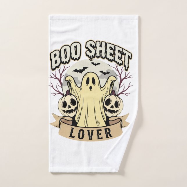 Halloween Boo Sheet Lover Ghost Moon Hand Towel (Hand Towel)