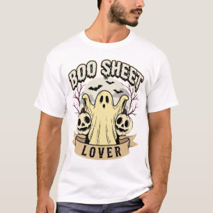 Halloween Boo Sheet Lover Ghost Moon T-Shirt