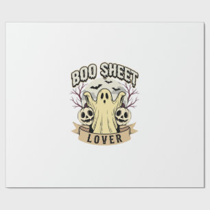 Halloween Boo Sheet Lover Ghost Moon Wrapping Paper