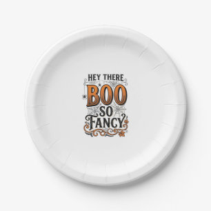 Halloween Boo Shirt Vintage Engraving Spooky Cute  Paper Plate
