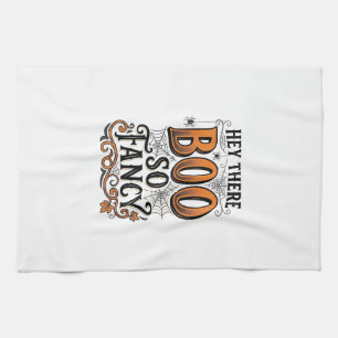 Halloween Boo Shirt Vintage Engraving Spooky Cute  Tea Towel