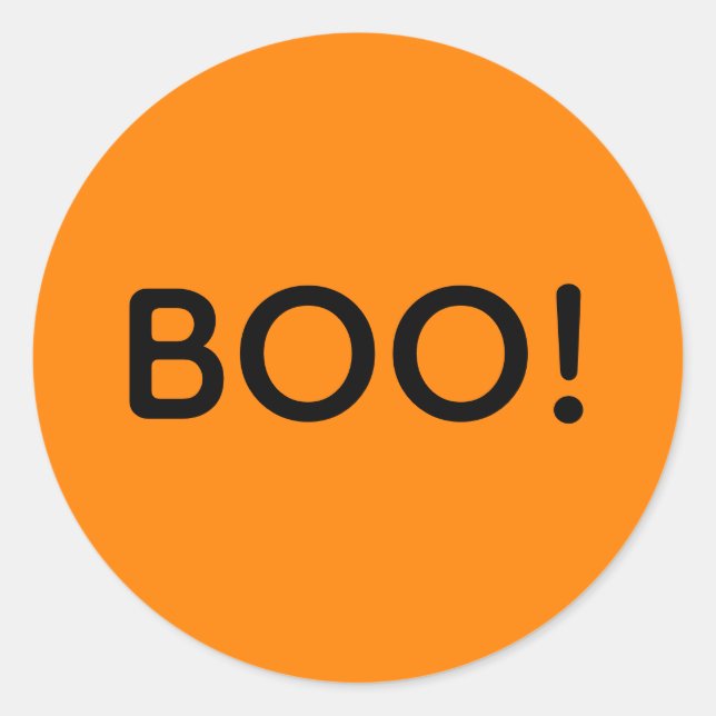 Halloween BOO! Simple Typography Gift Treat Bag Classic Round Sticker (Front)