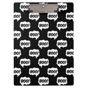 Halloween Boo Speech Bubble Pattern Clipboard