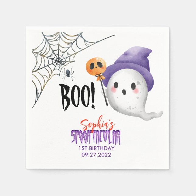 Halloween Boo Spooktacular Ghost Napkin (Front)