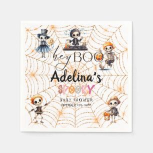 Halloween Boo Spooky Skeletons Costume Baby Shower Napkin