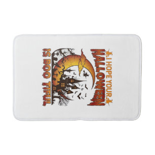Halloween Boo Tiful Haunted House Crescent Moon Ba Bath Mat