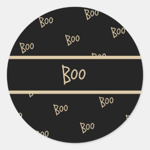 Halloween boo typography classic round sticker