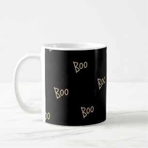 Halloween boo typography pattern coffee mug