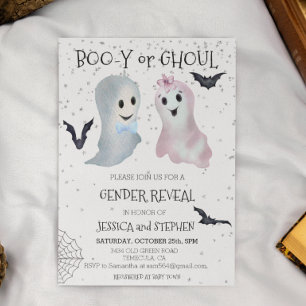 Halloween Boo-y and Ghoul Gender Reveal Ghosts Invitation