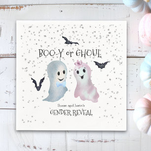 Halloween Boo-y and Ghoul Gender Reveal Ghosts Napkin