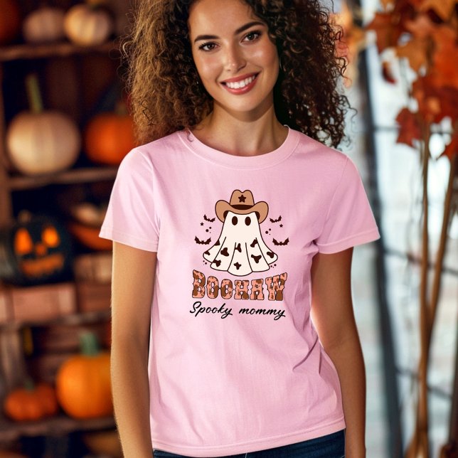 Halloween Boohaw Retro Groovy Ghost Spooky Pink T-Shirt (Halloween Boohaw Retro Groovy Ghost Spooky Pink T-Shirt)