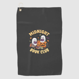Halloween Book Club Ghost Reading Pumpkin Design_1 Golf Towel