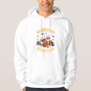 Halloween Book Club Ghost Reading Pumpkin Design_1 Hoodie