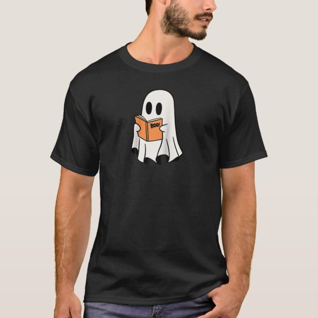 Halloween Book Club Reader Ghost Boo For Trick or  T-Shirt (Front)