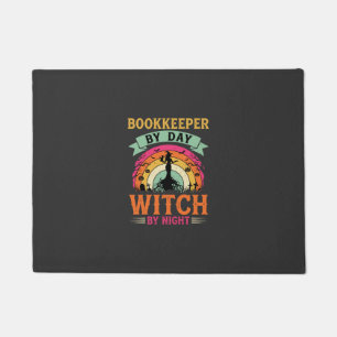 Halloween Bookkeeper by Day Witch by Night Design Doormat